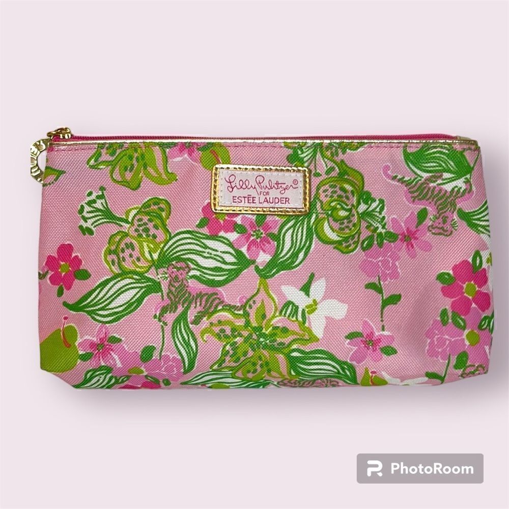 LILLY PULITZER X ESTEE LAUDER Tiger Print Cosmetic Zipper Pouch
